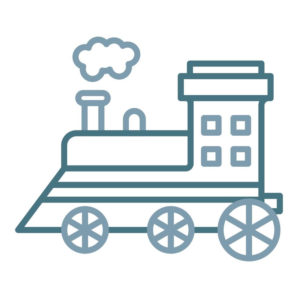 Steam Train Line Two Color Icon vector