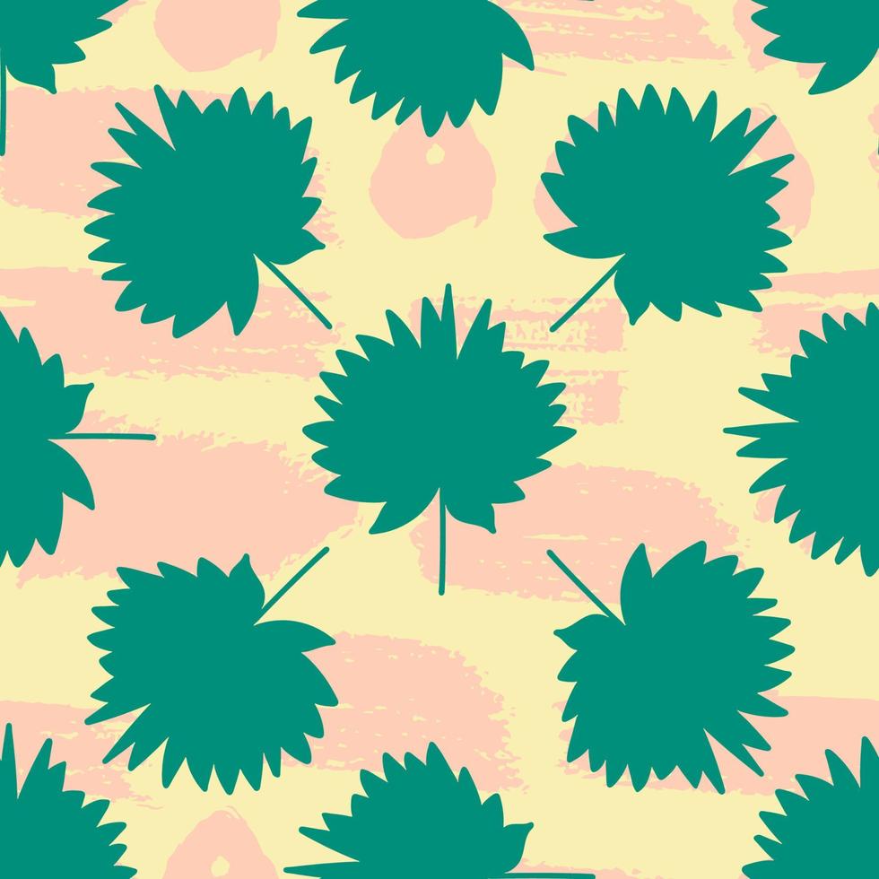 Abstract colorful doodle flower seamless pattern. Palm leaf  floral background. vector