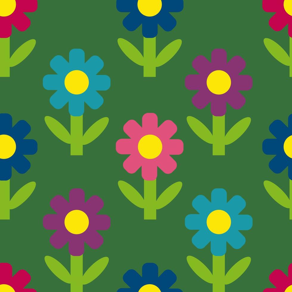 Cute abstract seamless flower pattern. Floral background. vector