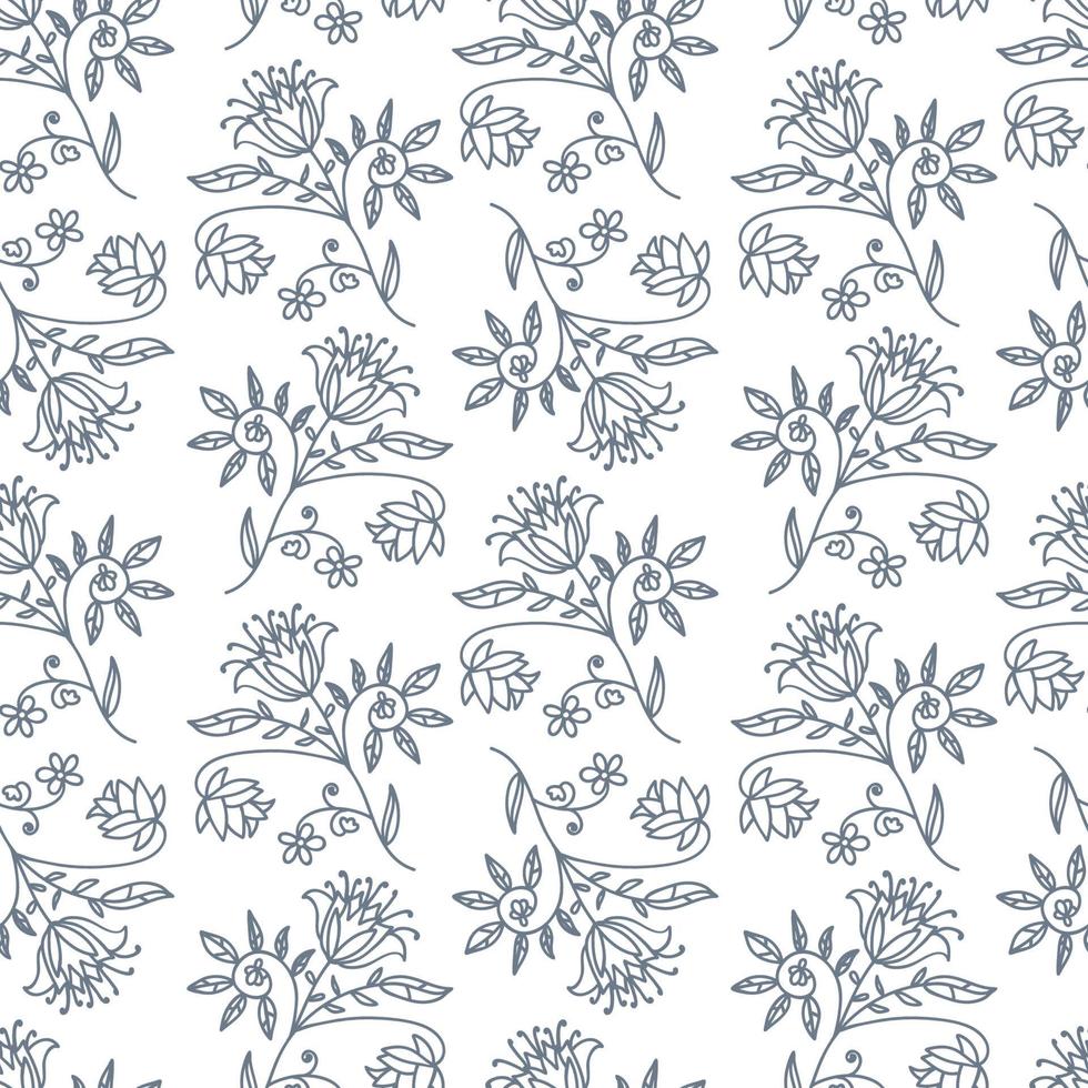 Fantasy tropical flowers. Floral seamless pattern. vector