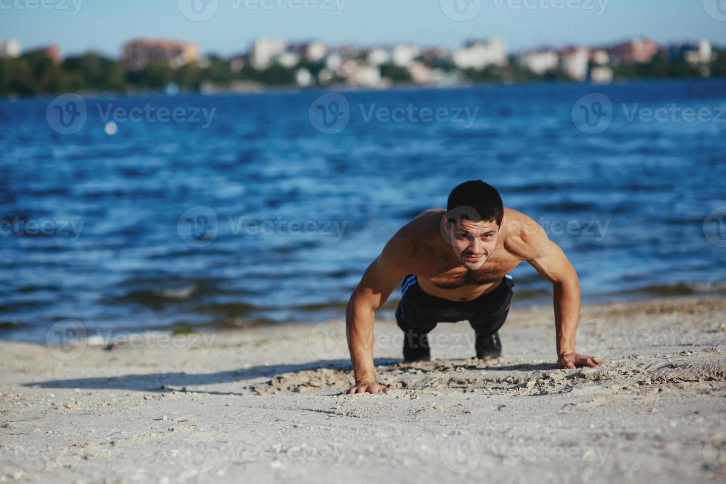 Strong attractive runner photo