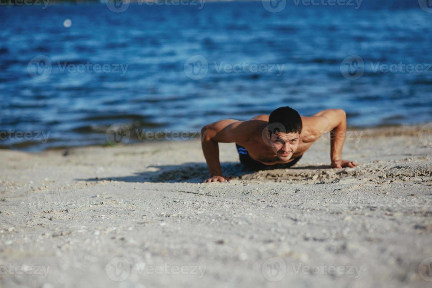 Strong attractive runner photo