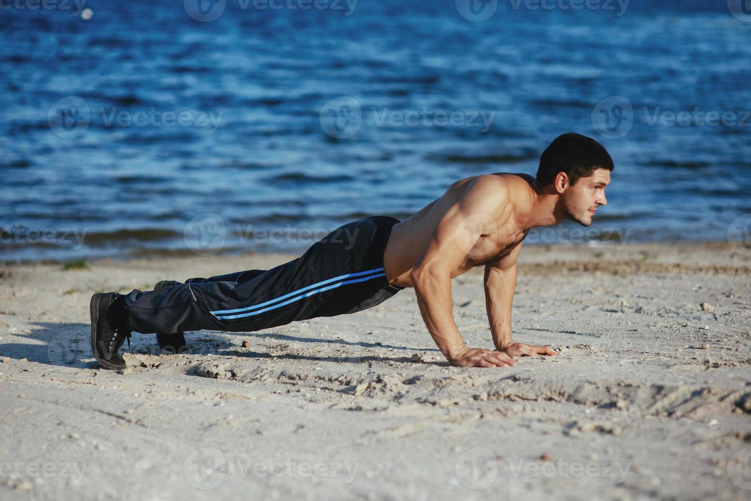 Strong attractive runner photo