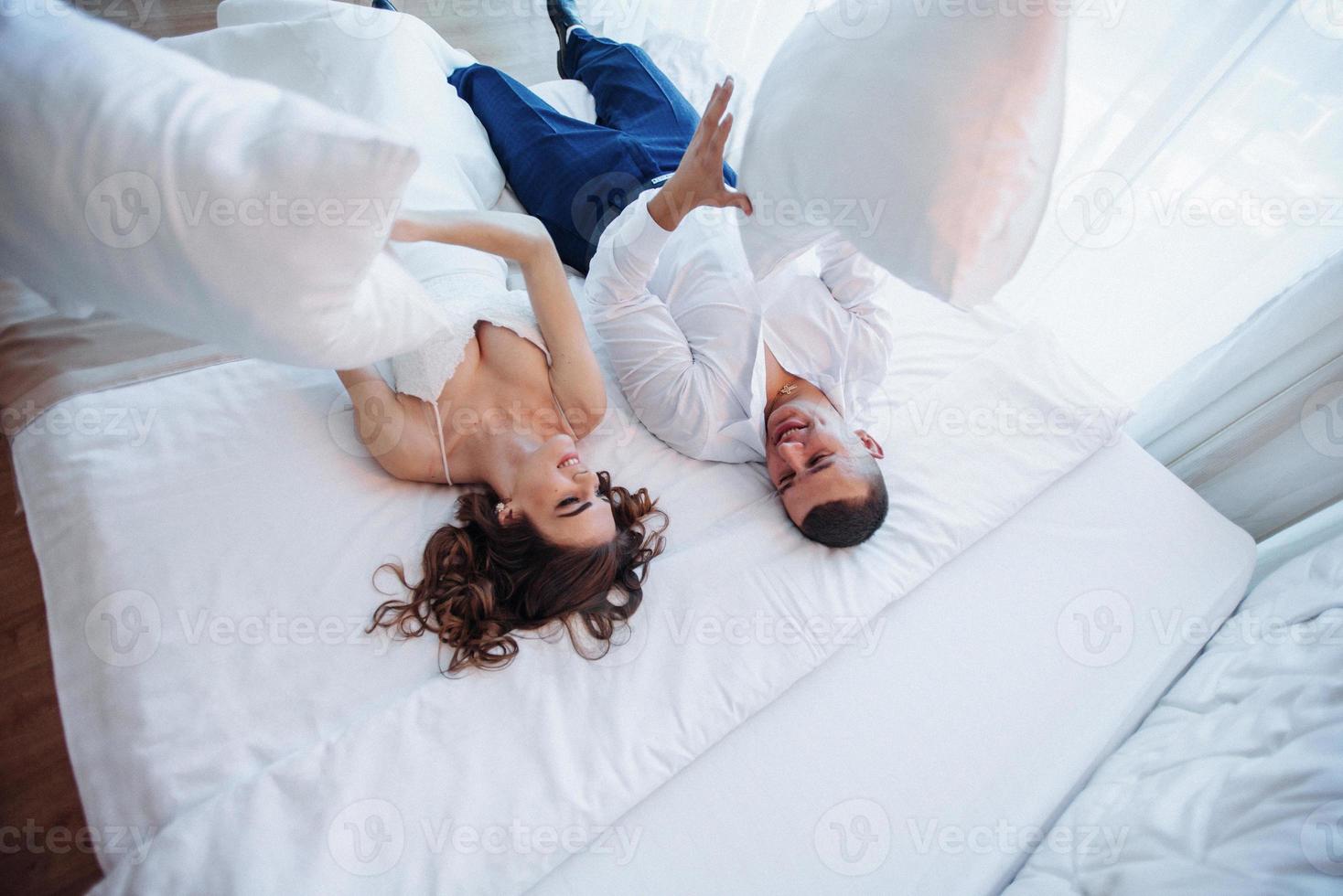 bride in hotel room photo