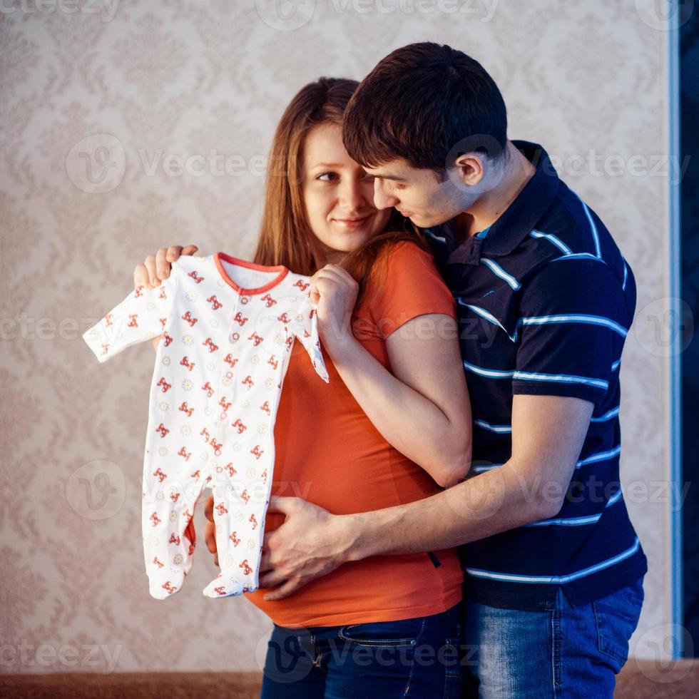 pregnant woman with her husband photo