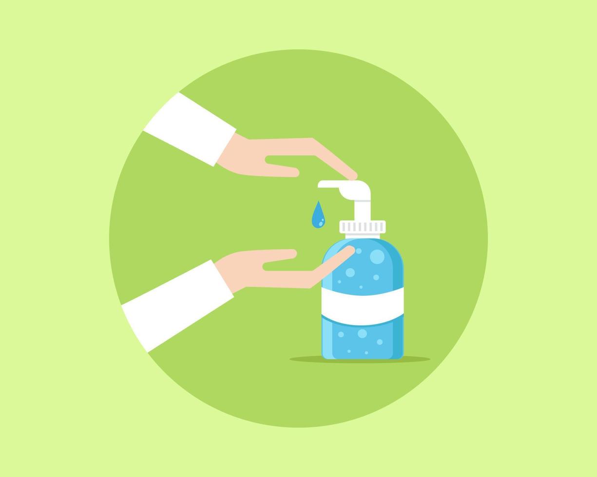 COVID-19 Crisis. Hand sanitizing gel for hyginic purpose icon cartoon vector style for your design.