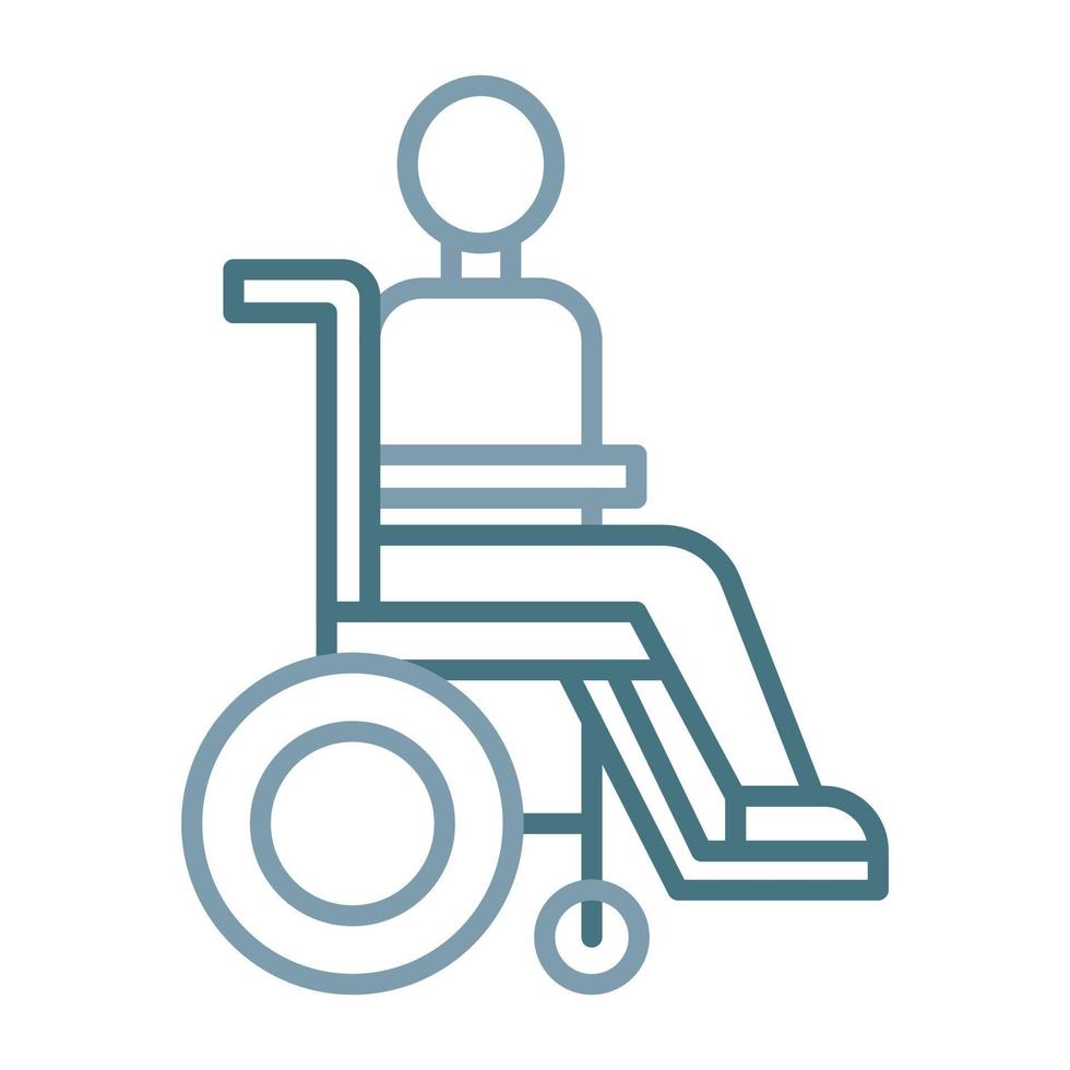 icono de dos colores de línea de persona discapacitada vector