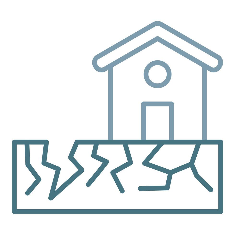 Earthquake Line Two Color Icon vector