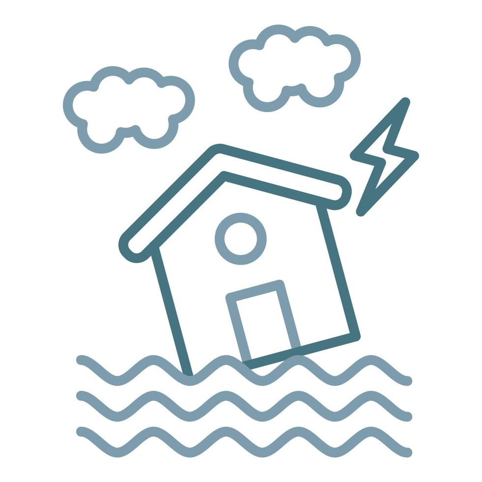 Flood Line Two Color Icon vector