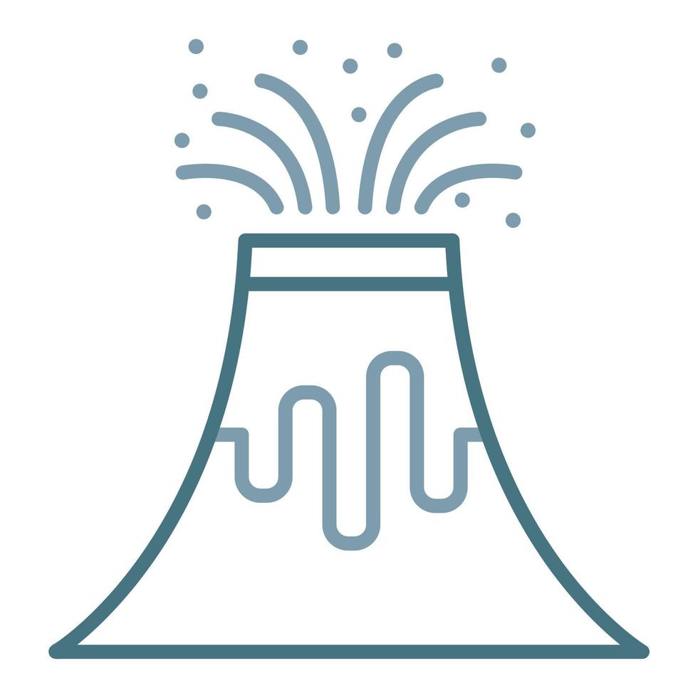 Volcano Line Two Color Icon vector