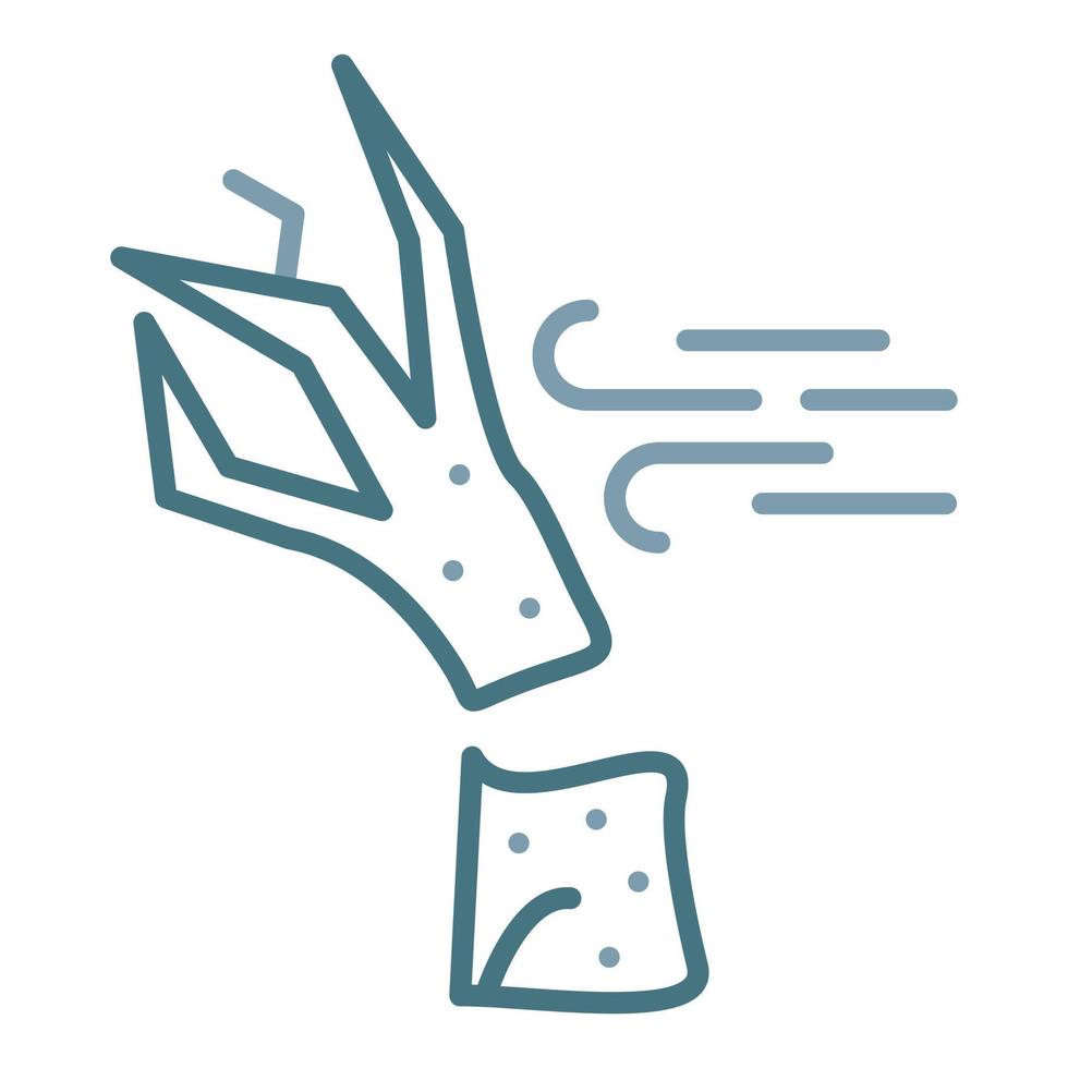 Tree Broken Line Two Color Icon vector