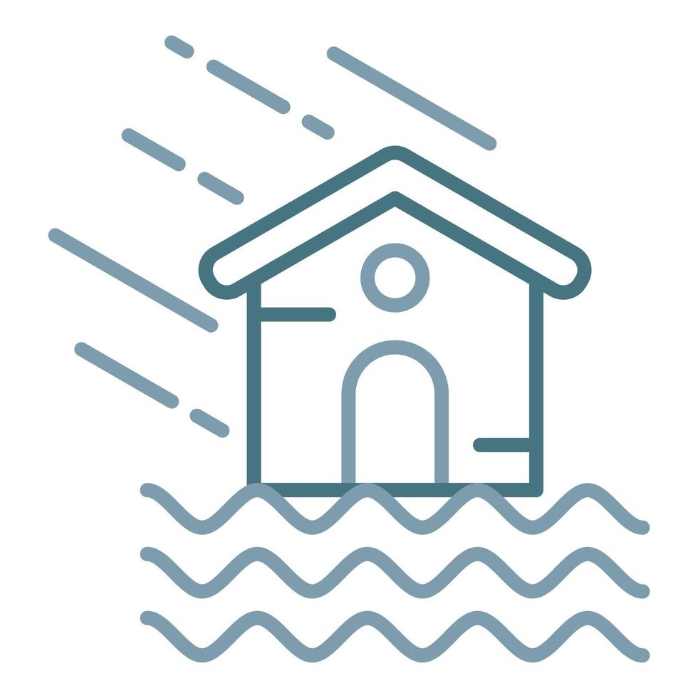 Wind Disaster Line Two Color Icon vector