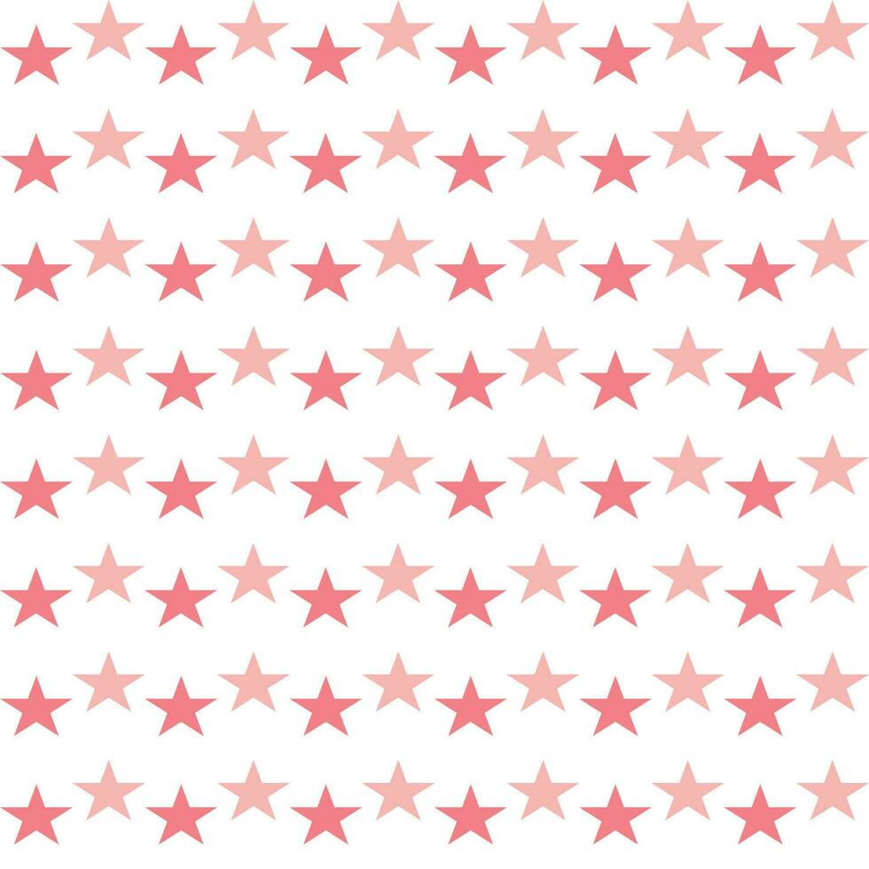 Seamless background with pink stars on white background. vector
