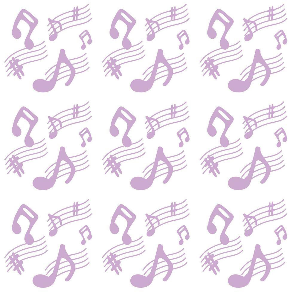 purple music note characters seamless background vector