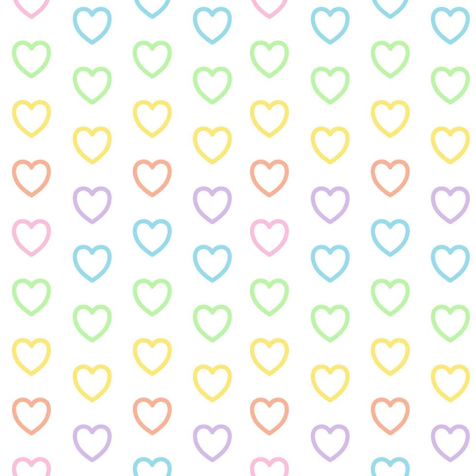 fondo transparente con patrón de corazones multicolores. vector