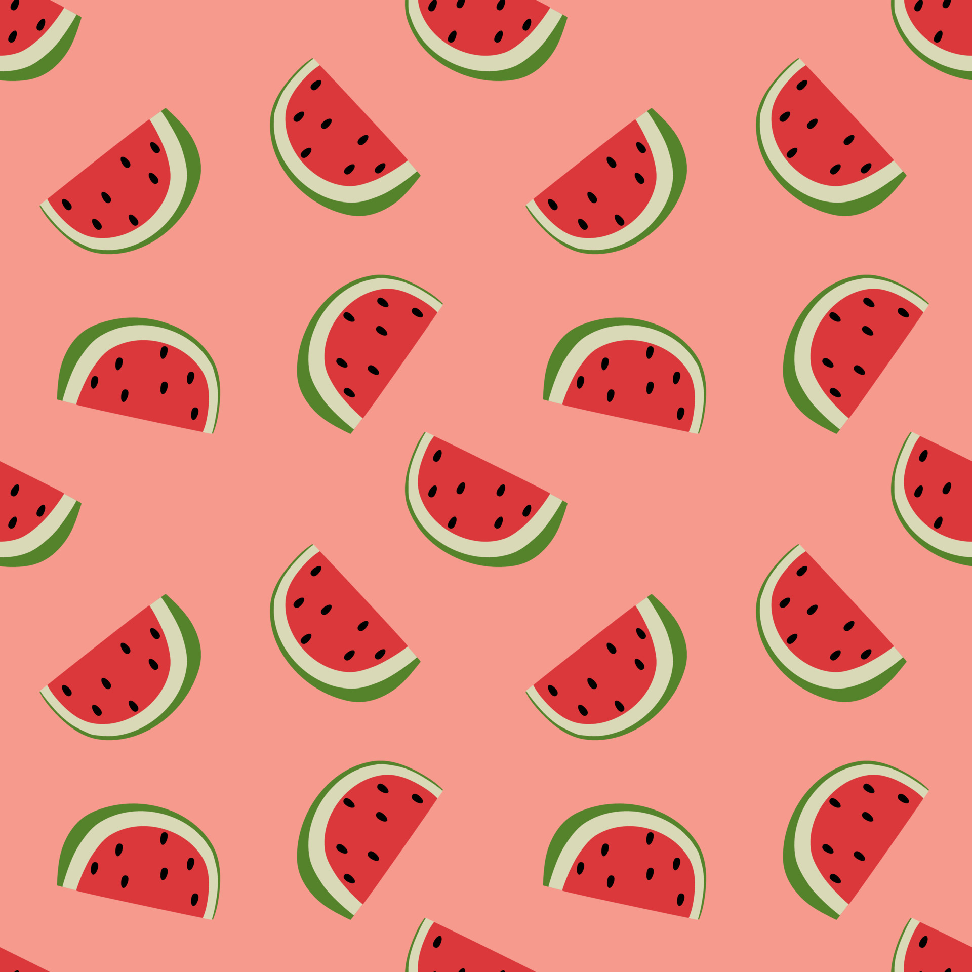 Seamless background with watermelon pattern on a cute pink background