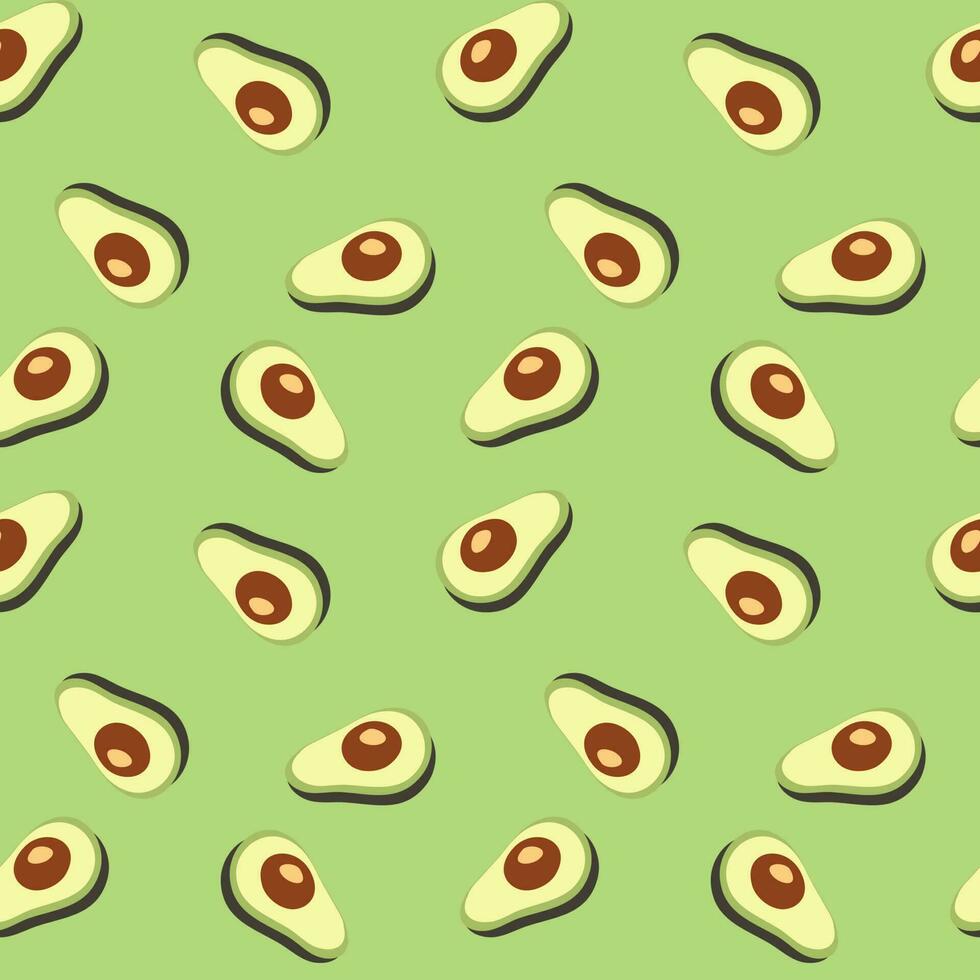 fondo transparente con patrón de aguacate sobre un lindo fondo verde. vector