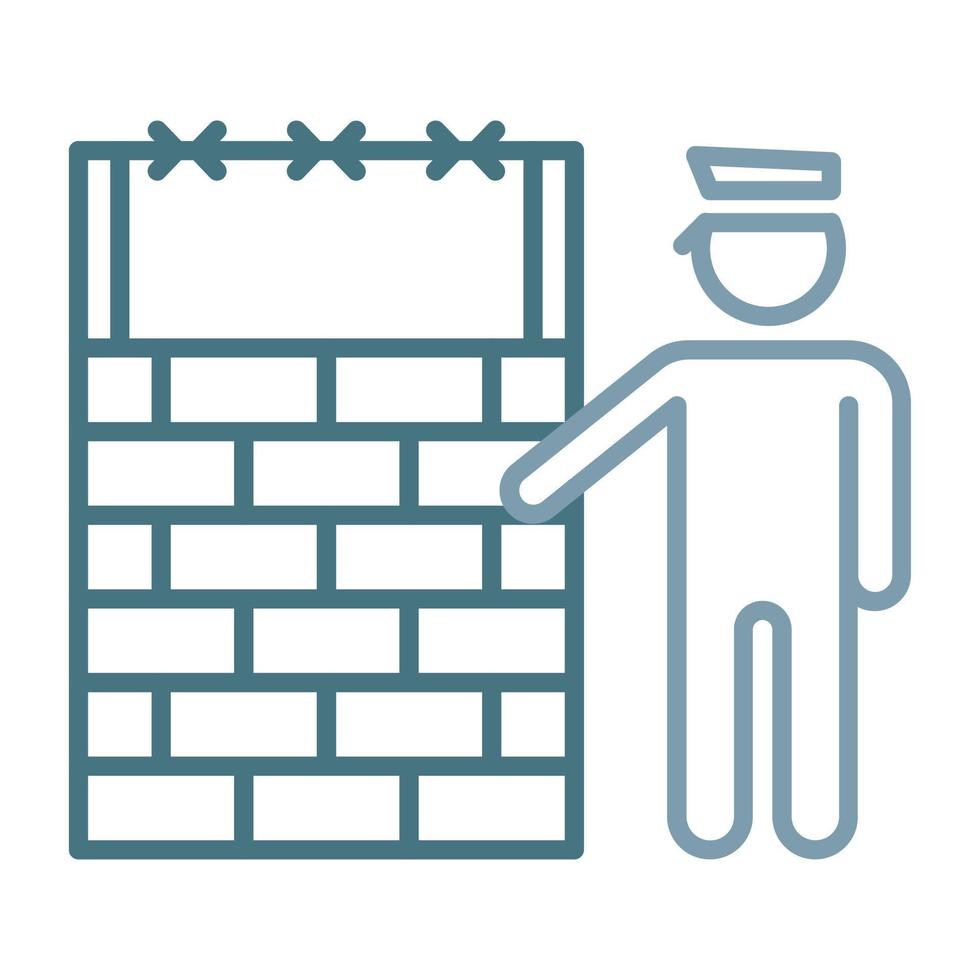 Shield Border Line Two Color Icon vector