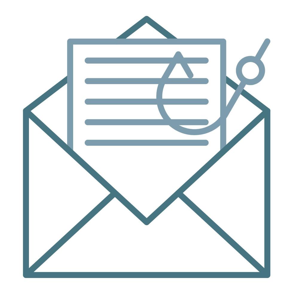 Email Phishing Line Two Color Icon vector