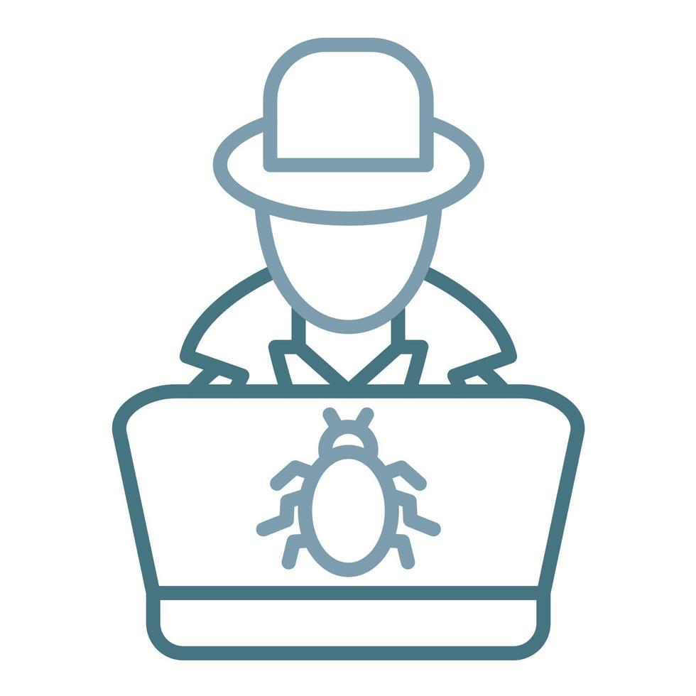 Hacker Line Two Color Icon vector