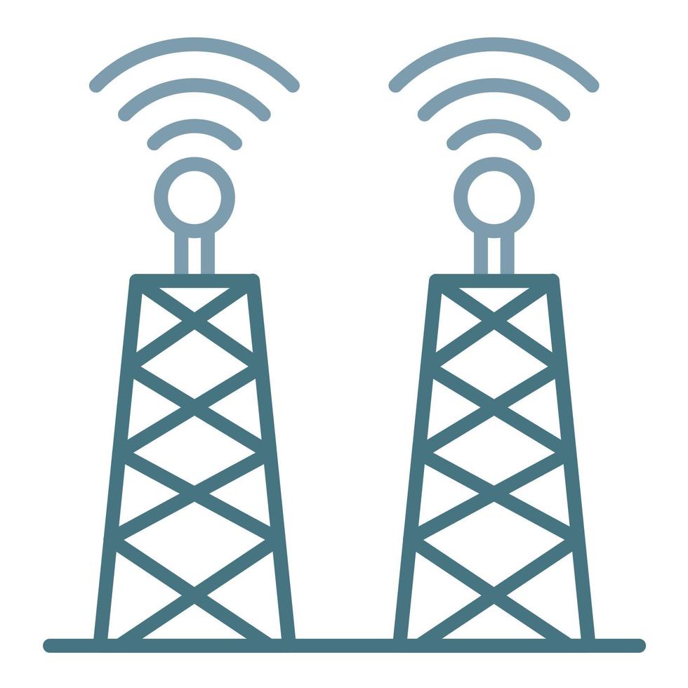 Tower Line Two Color Icon vector
