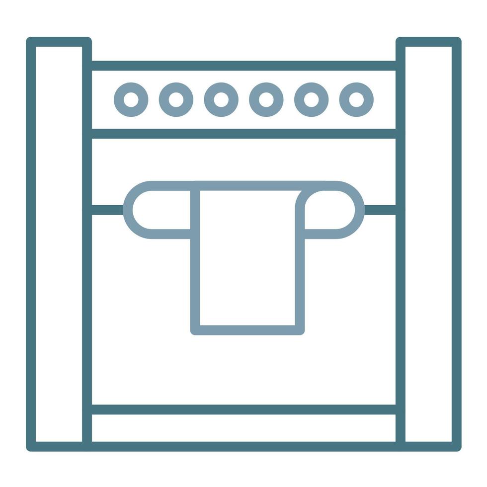Printing Machine Line Two Color Icon vector