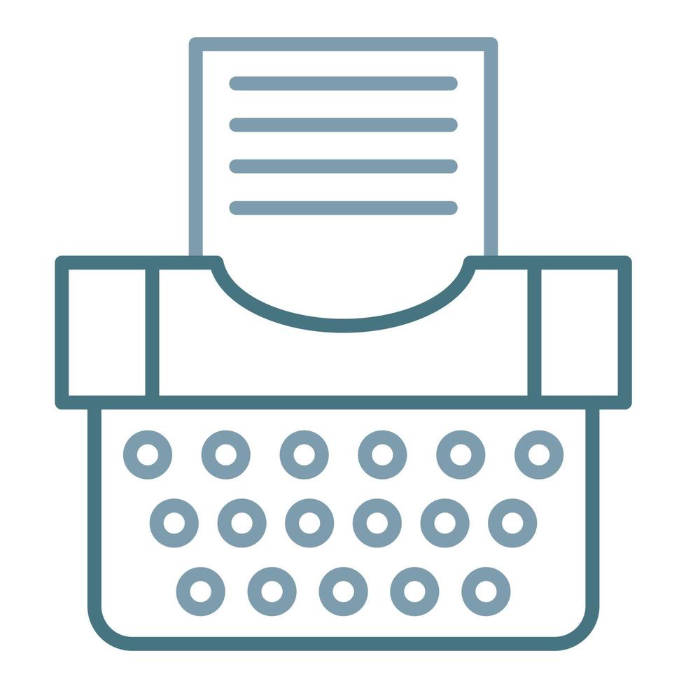 Typewriter Line Two Color Icon vector