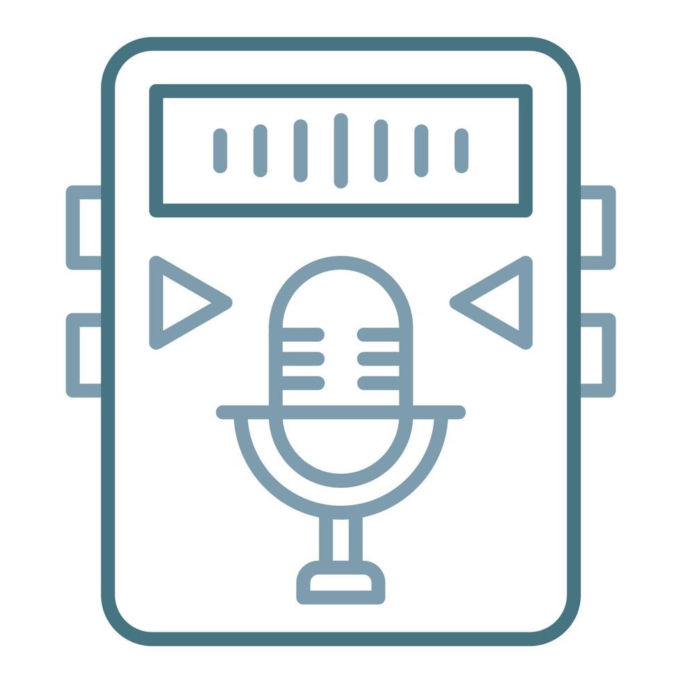 Voice Recorder Line Two Color Icon vector