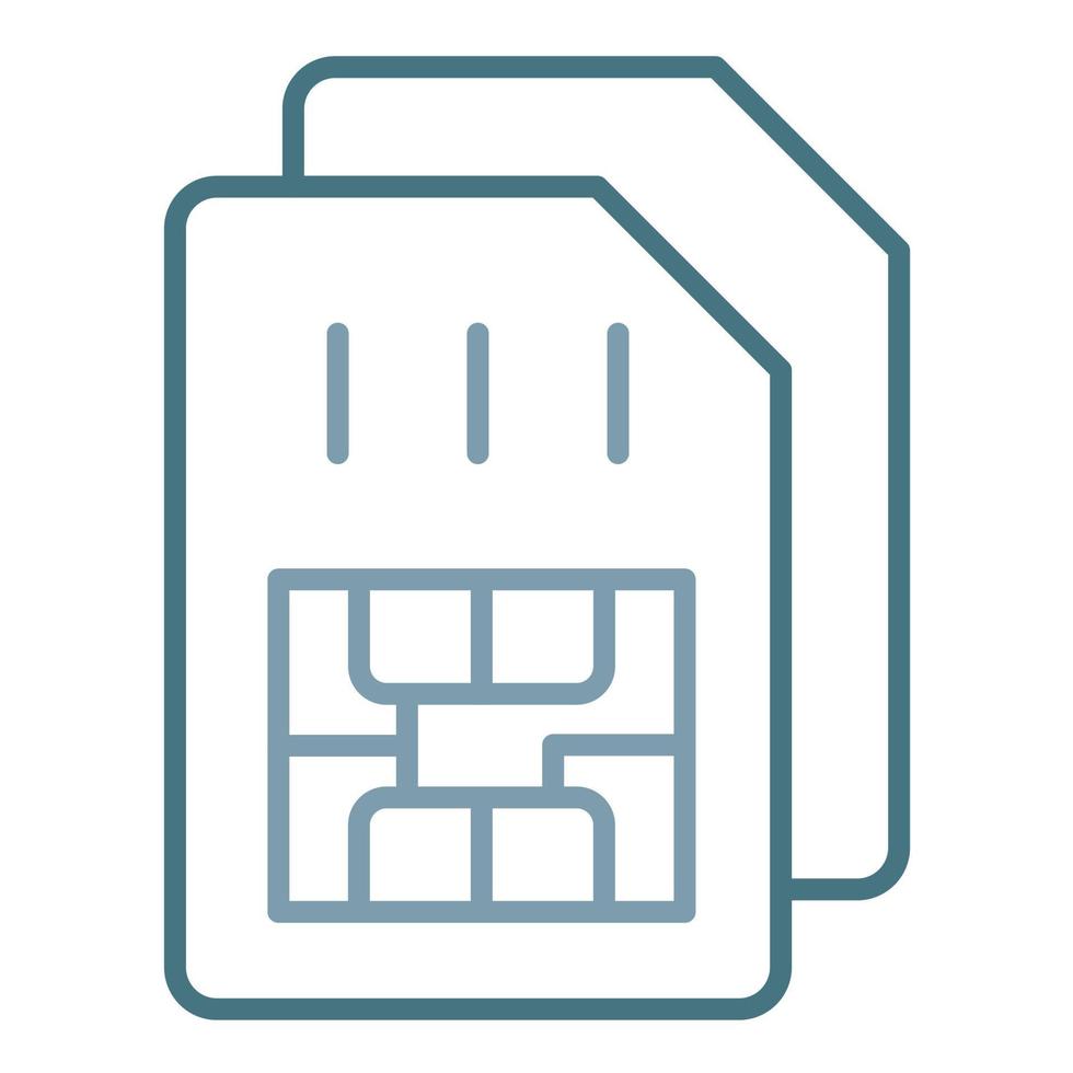 Sim Card Line Two Color Icon vector