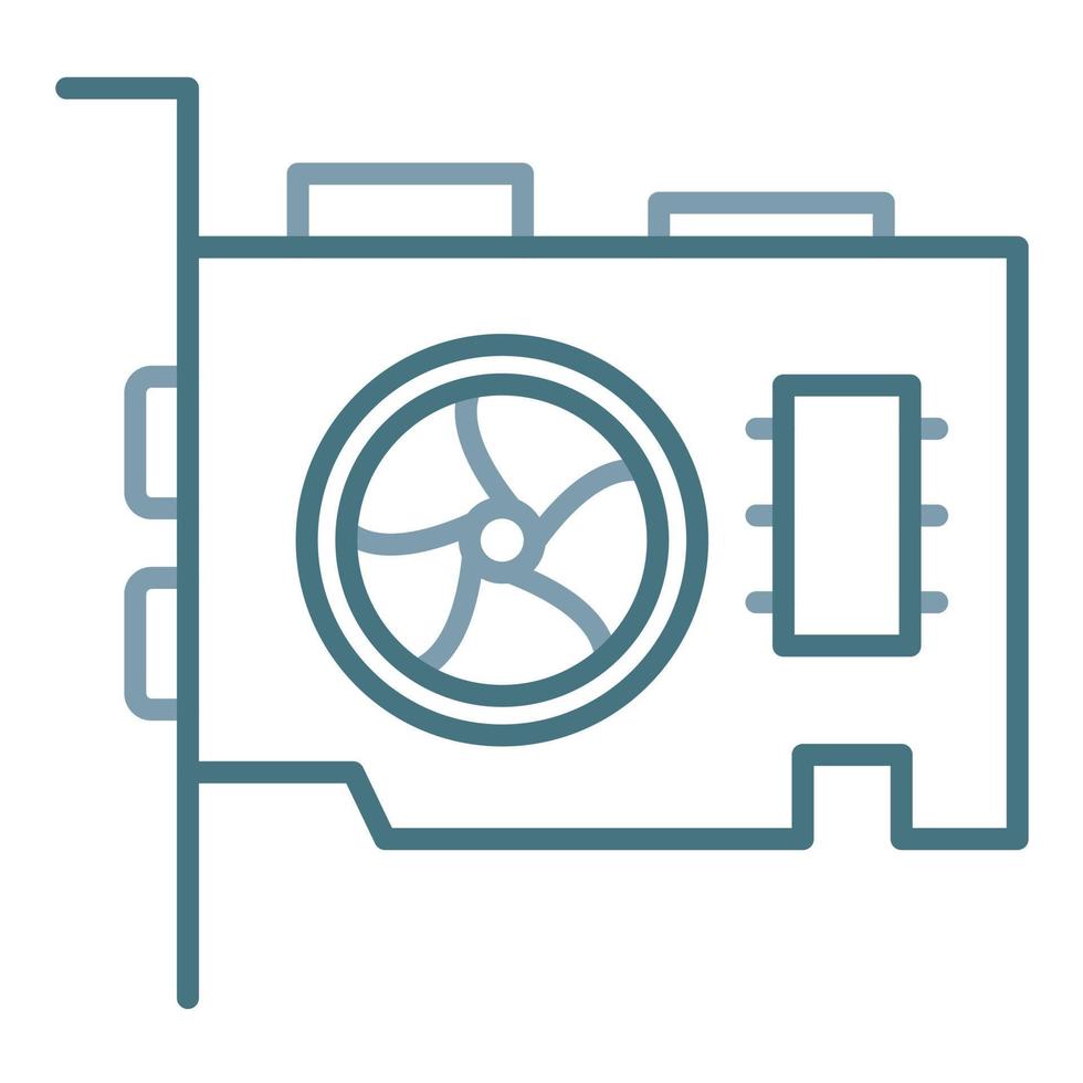 Vga Card Line Two Color Icon vector