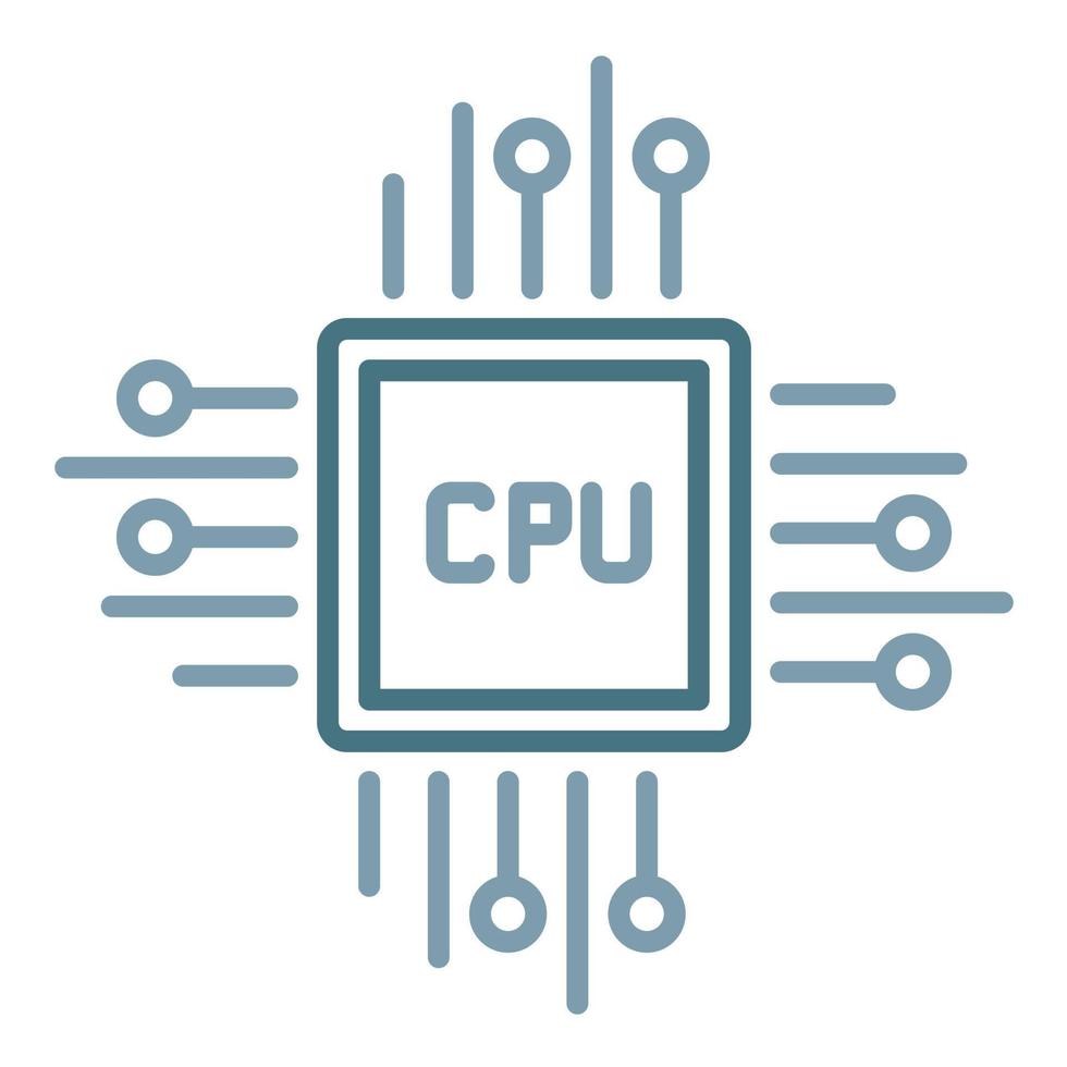 CPU Processor Line Two Color Icon vector