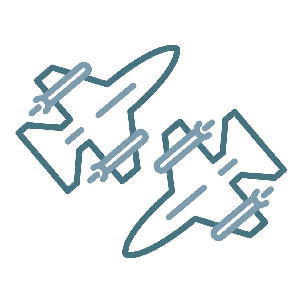 Flight Directions Line Two Color Icon vector