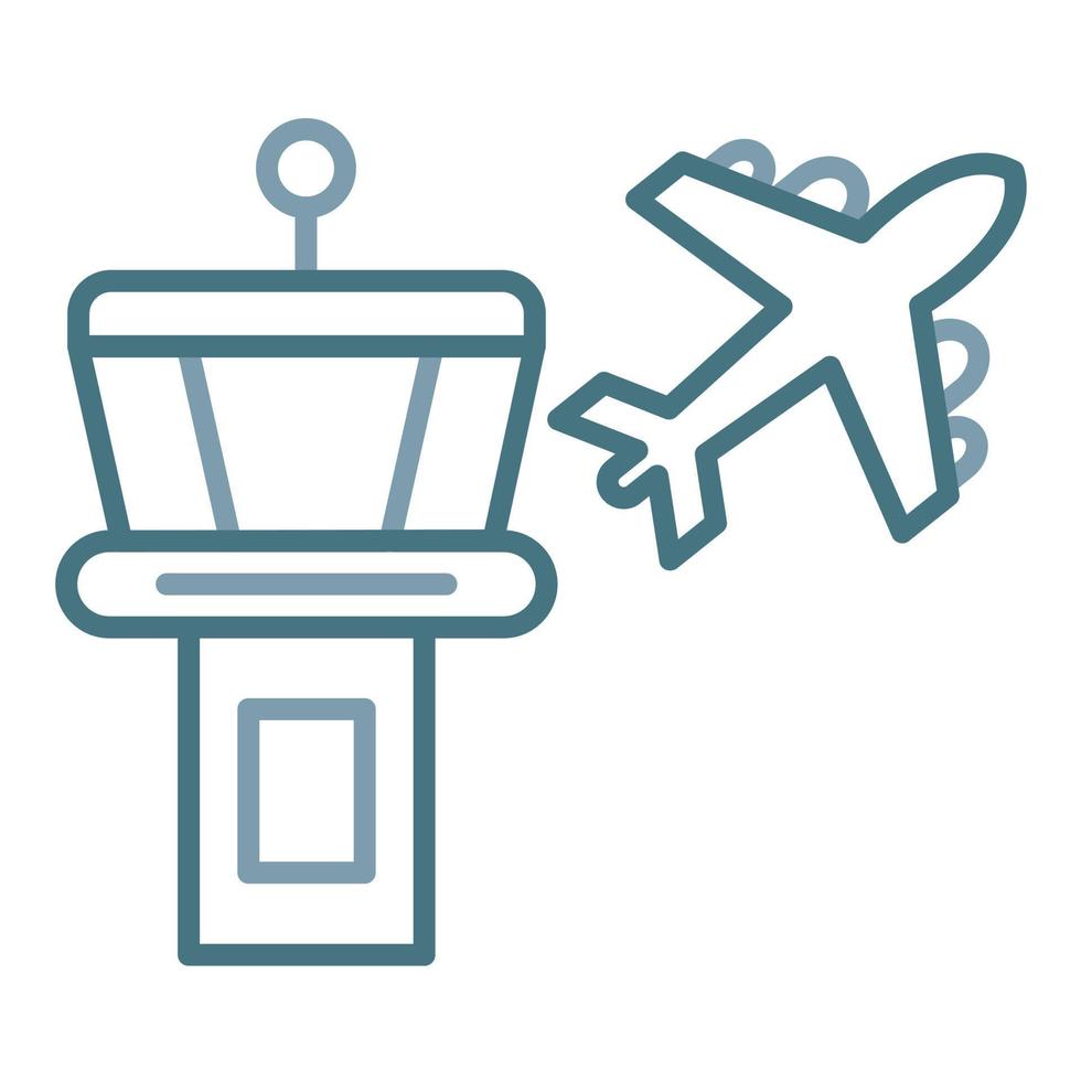 Airport Building Line Two Color Icon vector