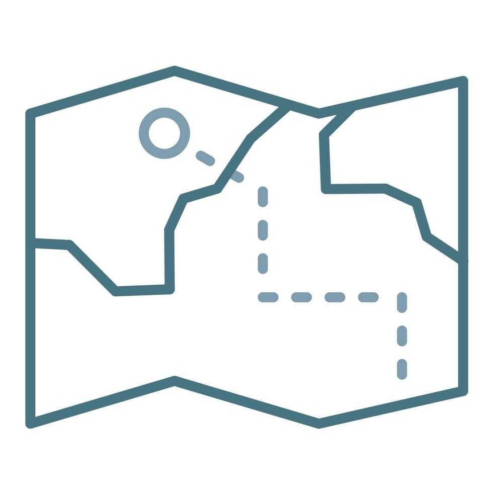 Treasure Map Line Two Color Icon vector