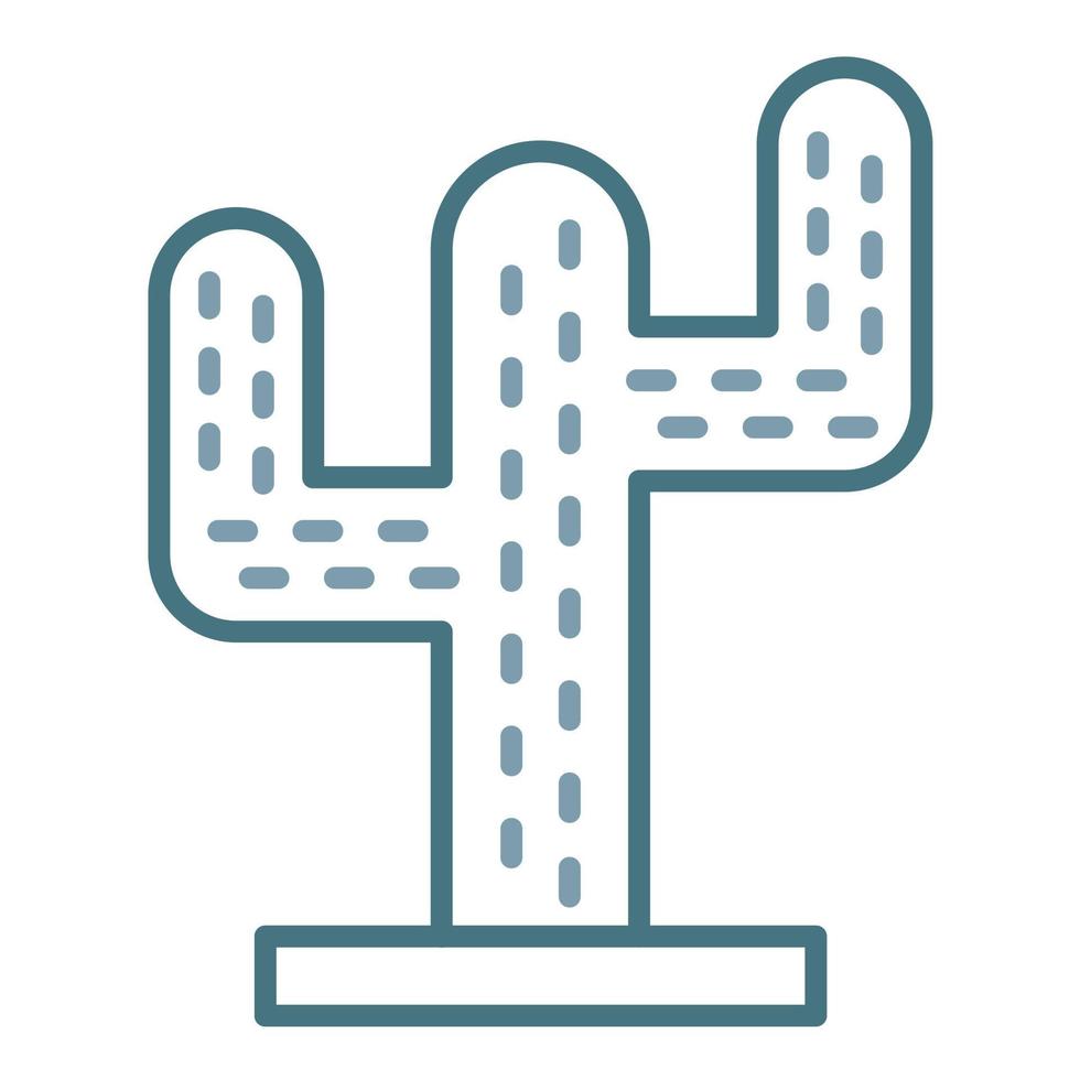 icono de dos colores de línea de cactus vector