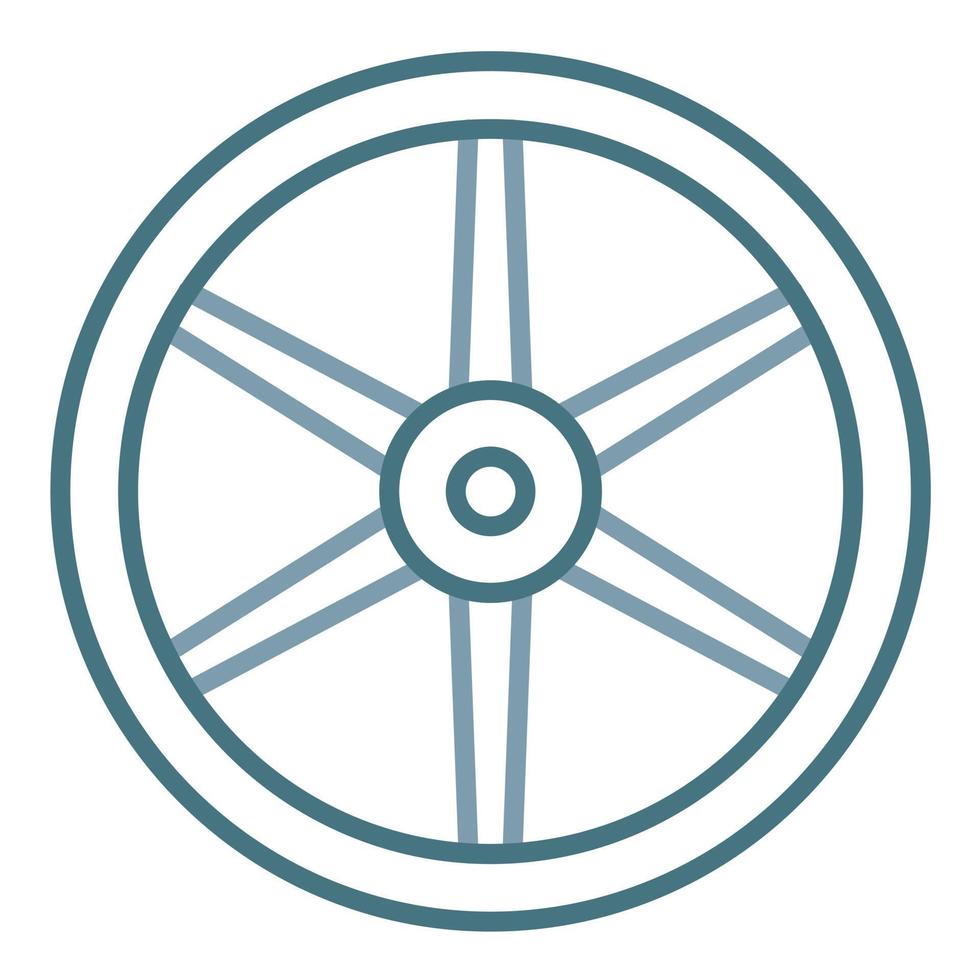 Wooden Wheel Line Two Color Icon vector