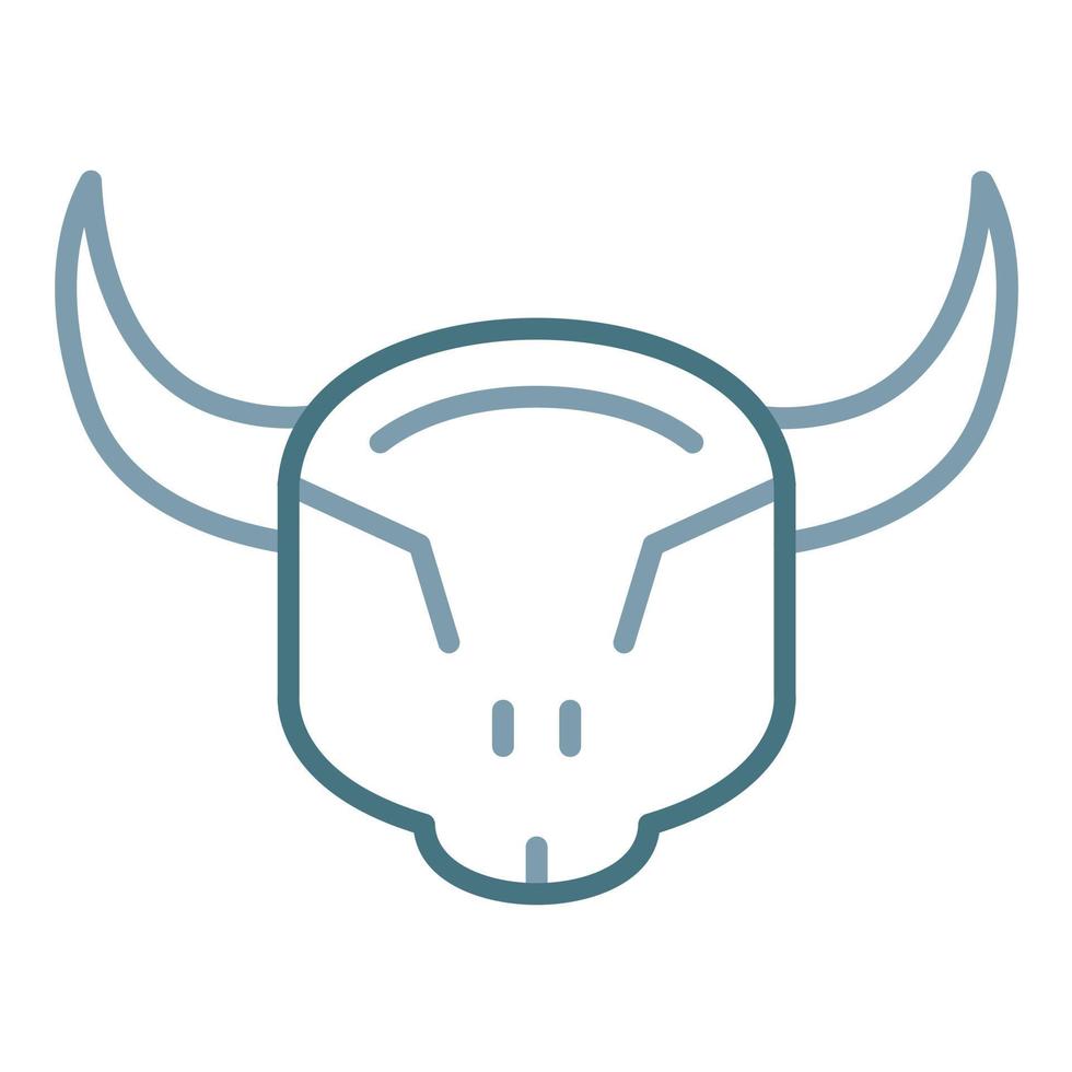 Bull Skull Line Two Color Icon vector