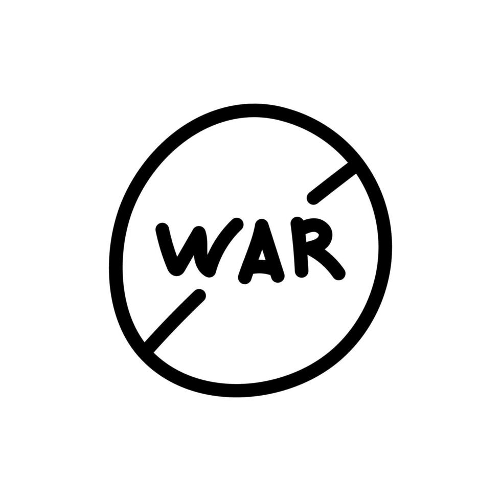 Set of black vector icons, isolated against white background. Flat illustration on a theme No war