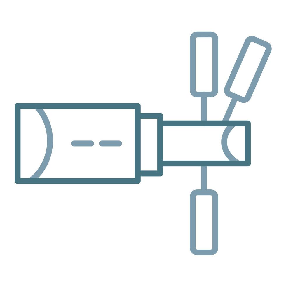 icono de dos colores de la línea del telescopio hubble vector
