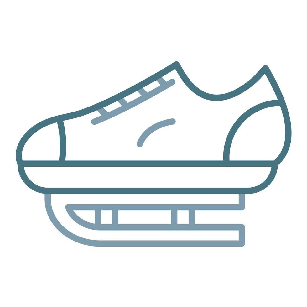 Ice Skate Line Two Color Icon vector