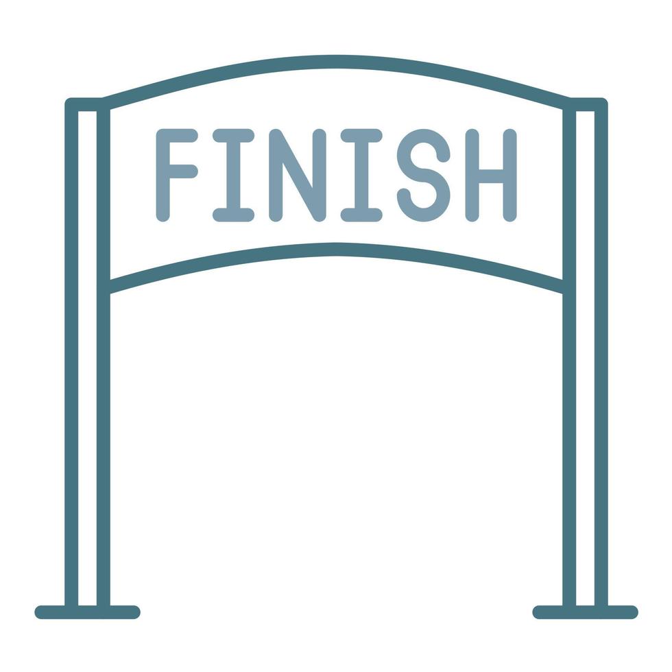 Finish Flag Line Two Color Icon vector