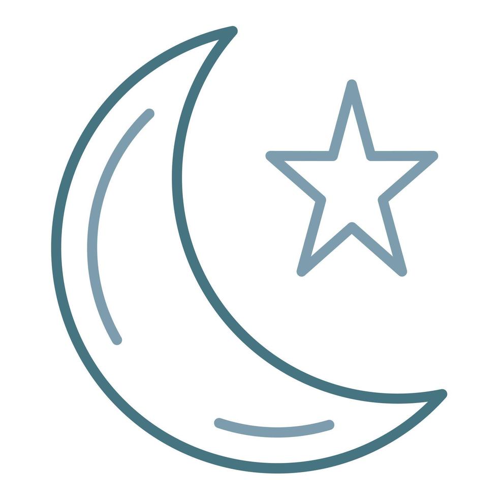 Moon Line Two Color Icon vector
