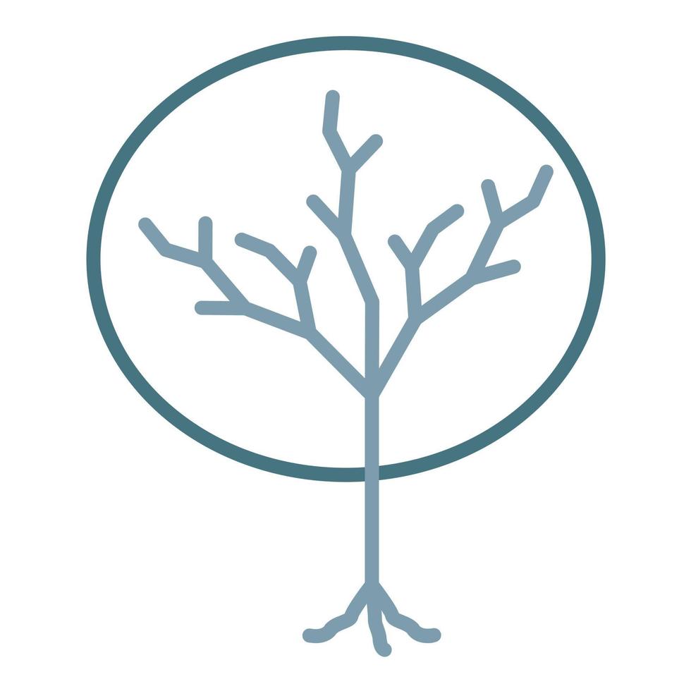 icono de dos colores de la línea del tronco del árbol vector
