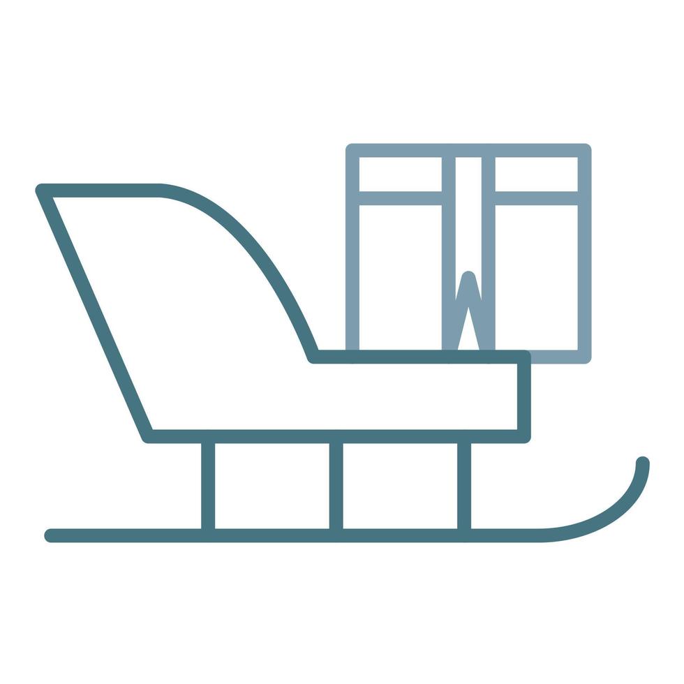 Sleigh Line Two Color Icon vector