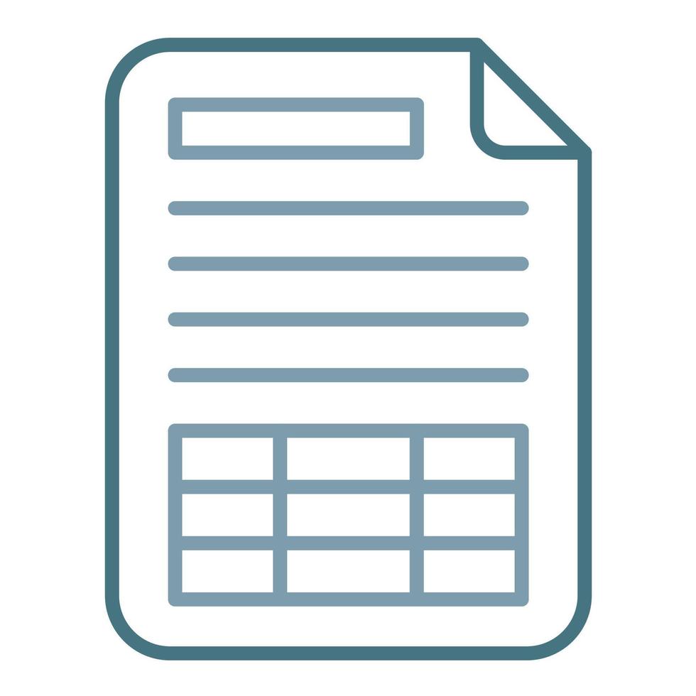 Spreadsheet Line Two Color Icon vector