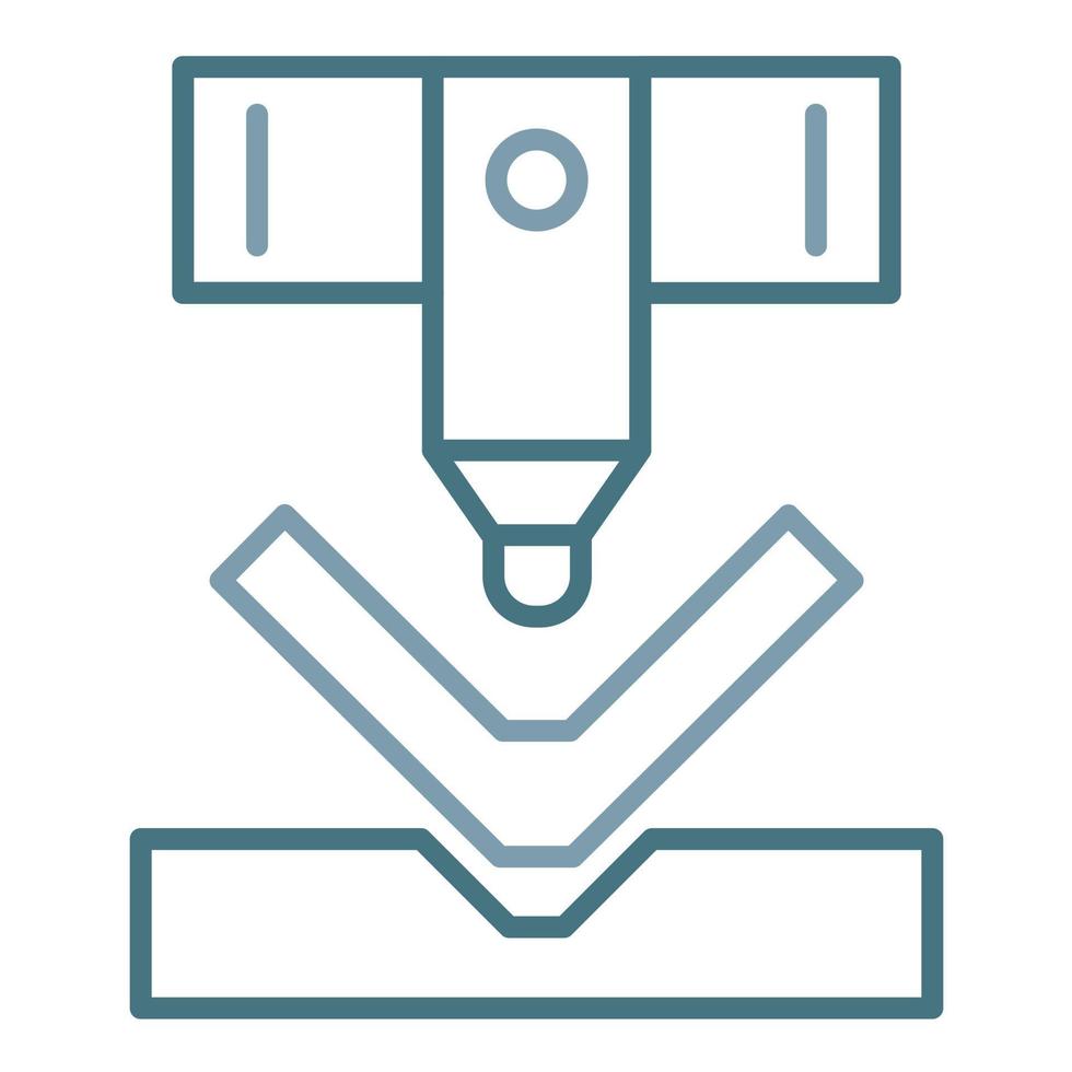 Bending Machine Line Two Color Icon vector
