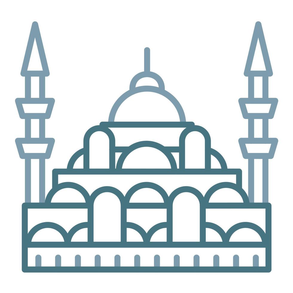 icono de dos colores de la línea de estambul vector