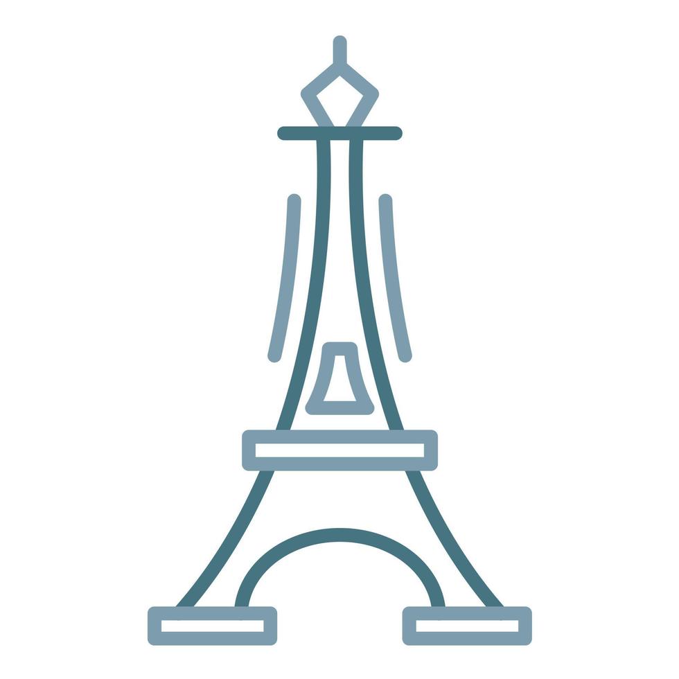 Eiffel Tower Line Two Color Icon vector