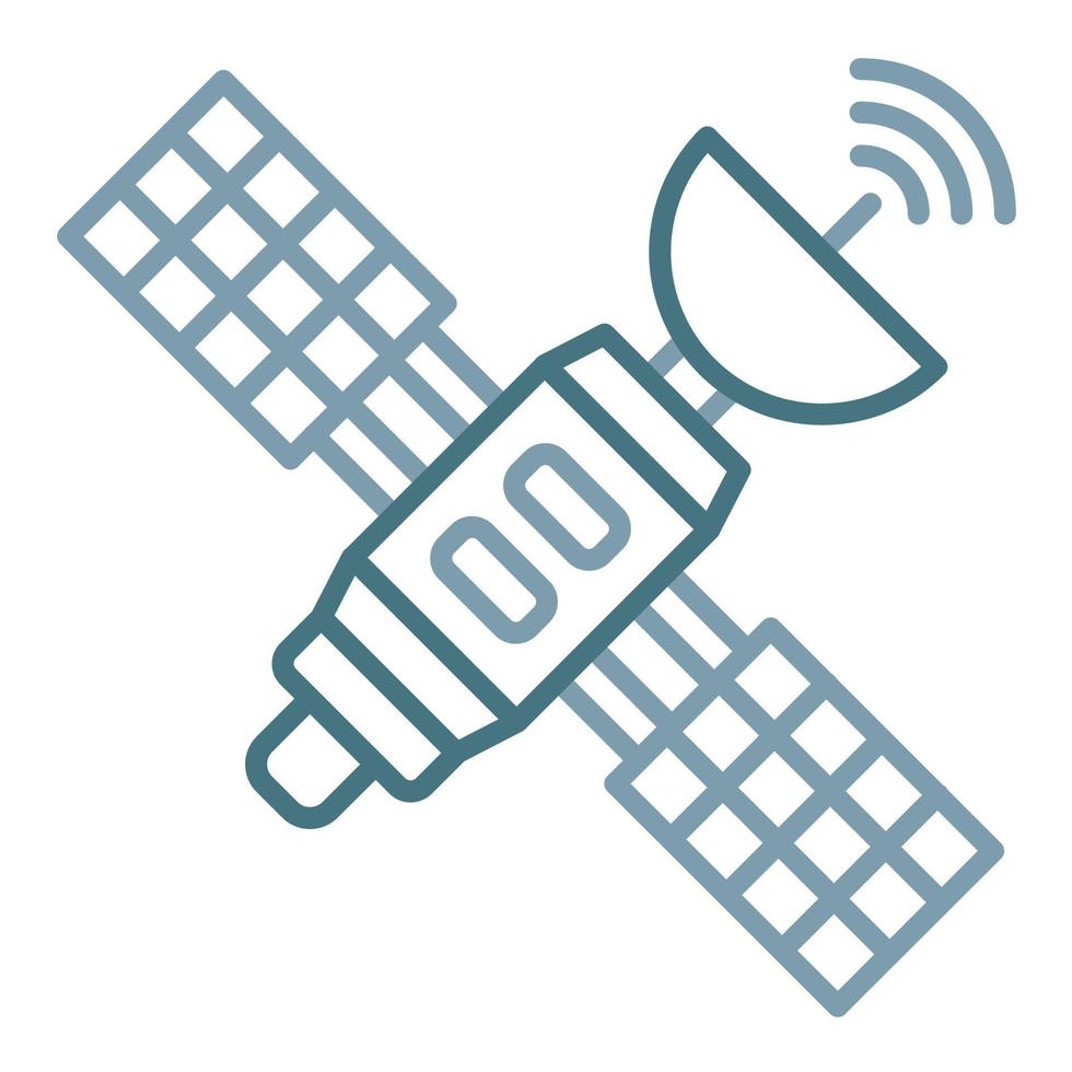 Space Satellite Line Two Color Icon vector