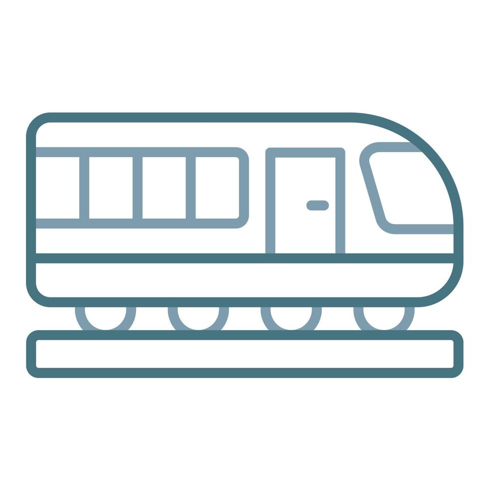Train Line Two Color Icon vector